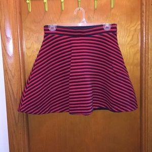Blue and red striped skirt